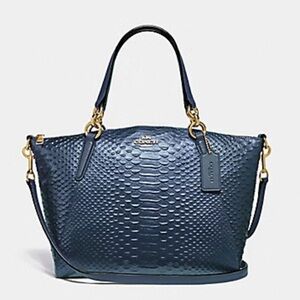 NWOT Coach Blue Python Embossed Kelsey Bag